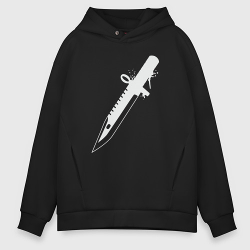 Мужское худи Oversize хлопок Super knife, цвет черный