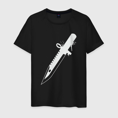 Мужская футболка хлопок Super knife, цвет черный