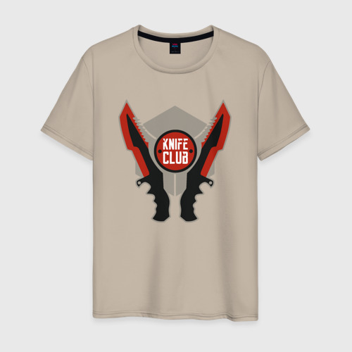 Мужская футболка хлопок Knife club CS, цвет миндальный
