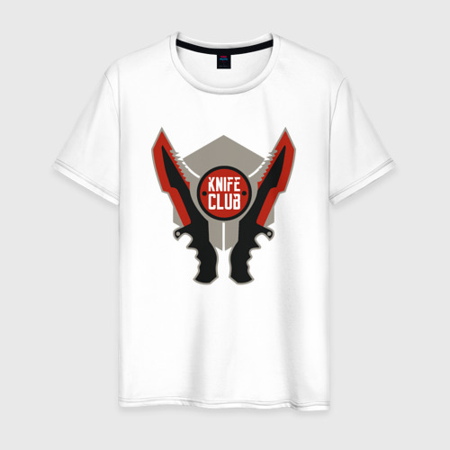 Мужская футболка из хлопка с принтом Knife club CS, вид спереди №1