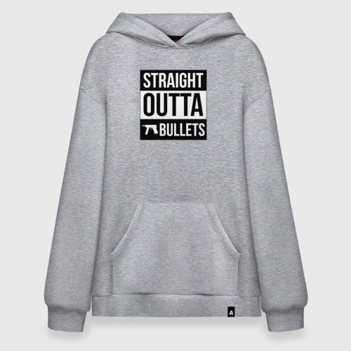 Худи SuperOversize хлопок Straight Outta bullets, цвет меланж