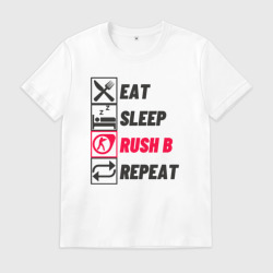 Мужская футболка хлопок Eat sleep Rush b repeat