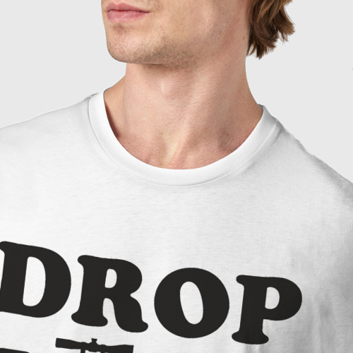 Мужская футболка хлопок с принтом Please drop, фото #4