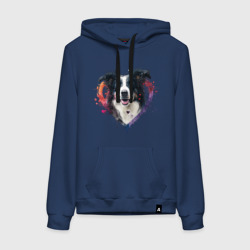Женская толстовка хлопок Бордер-колли в сердце
