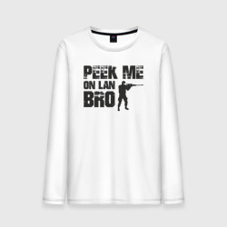 Мужской лонгслив хлопок Peek me on lan bro