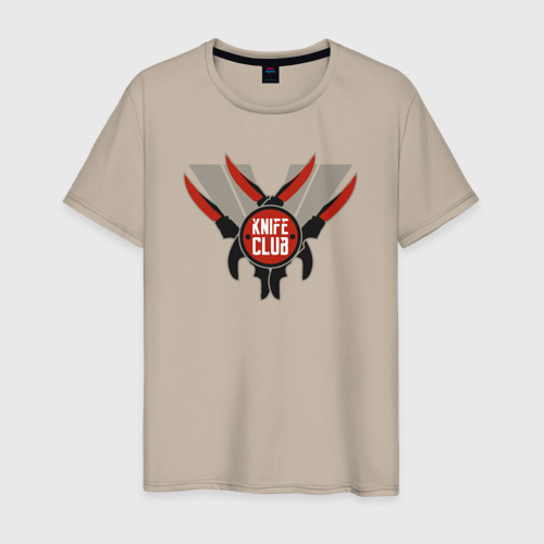 Мужская футболка хлопок Knife CS, цвет миндальный