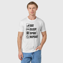 Мужская футболка хлопок Eat sleep Spike - фото 2