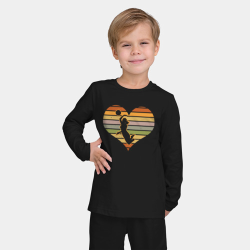 Детская пижама с лонгсливом хлопок Love girl volleyball, цвет черный - фото 3