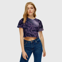 Женская футболка Crop-top 3D Останки Ктулху - фото 2