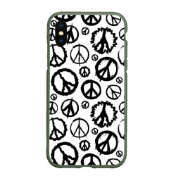 Чехол для iPhone XS Max матовый Many peace logo