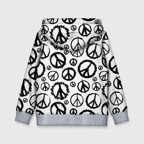 Детская толстовка 3D Many peace logo, цвет меланж - фото 2