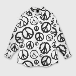 Мужская рубашка oversize 3D Many peace logo