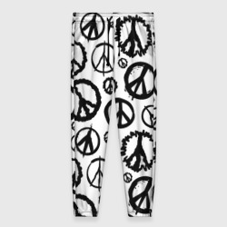 Женские брюки 3D Many peace logo