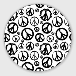 Круглый коврик для мышки Many peace logo