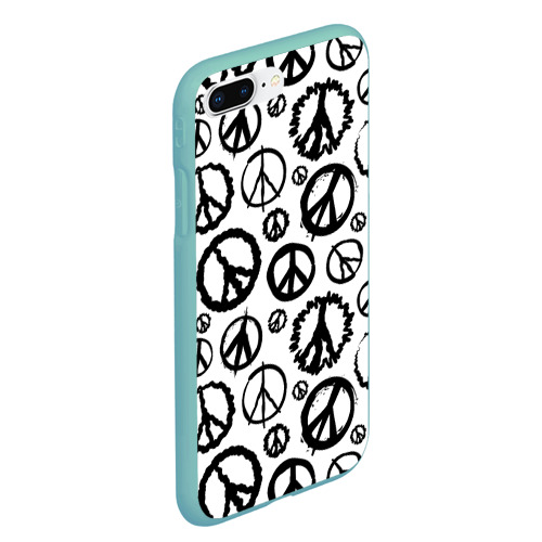 Чехол для iPhone 7Plus/8 Plus матовый Many peace logo, цвет мятный - фото 3