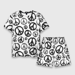 Мужской костюм с шортами 3D Many peace logo