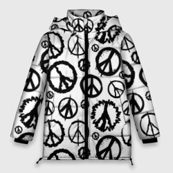 Женская зимняя куртка Oversize Many peace logo