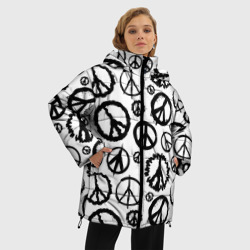 Женская зимняя куртка Oversize Many peace logo - фото 2