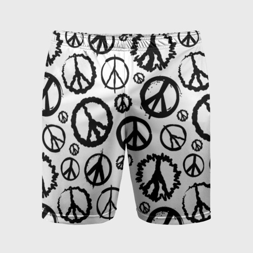 Мужские шорты спортивные Many peace logo, цвет 3D печать
