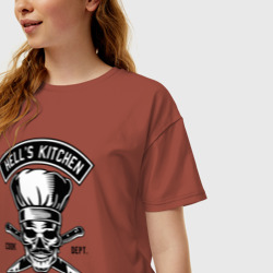 Женская футболка хлопок Oversize Hells kitchen - фото 2
