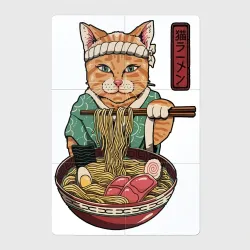 Магнитный плакат 2Х3 Cat eat ramen