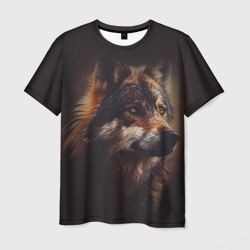 Мужская футболка 3D Вожак волчьей стаи