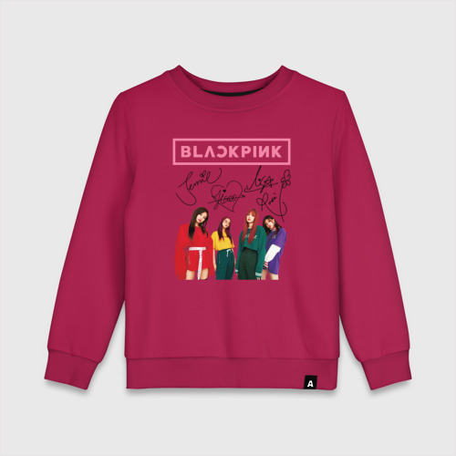 Детский свитшот хлопок Blackpink Lisa Jisoo Jennie Rose, цвет маджента