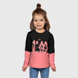Детский лонгслив 3D Black Pink на черно-розовом - фото 2