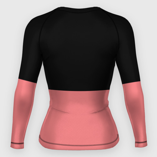 Женский рашгард 3D с принтом BLACK PINK на черно-розовом, вид сзади #1