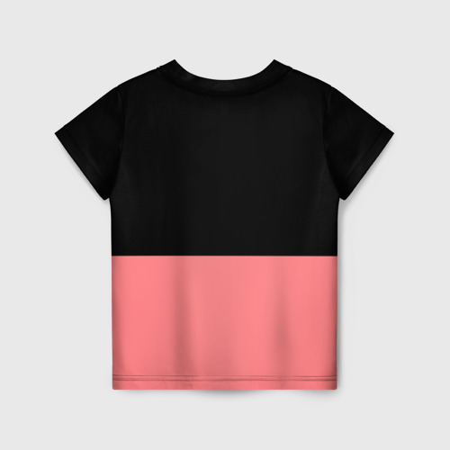 Детская футболка 3D с принтом BLACK PINK на черно-розовом, вид сзади #1