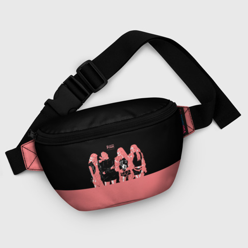 Поясная сумка 3D с принтом BLACK PINK на черно-розовом, фото #5