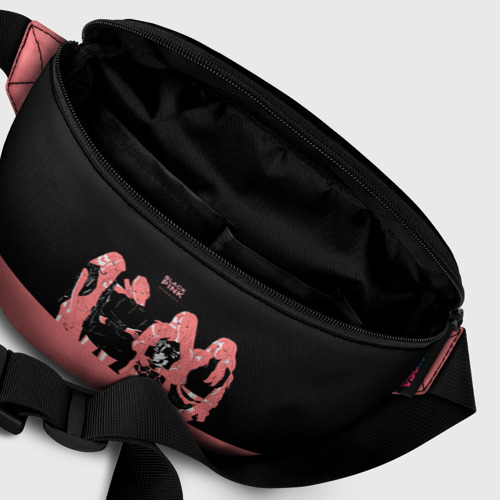 Поясная сумка 3D с принтом BLACK PINK на черно-розовом, фото #6