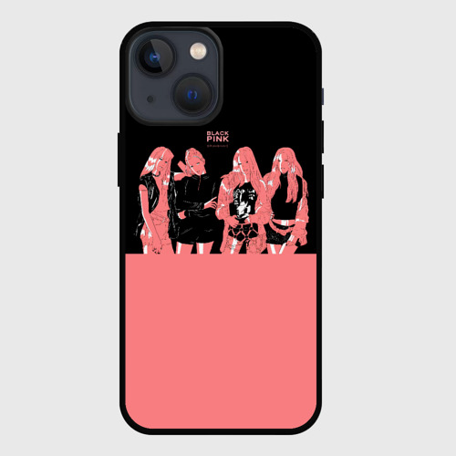 Чехол для iPhone 13 mini Black Pink на черно-розовом
