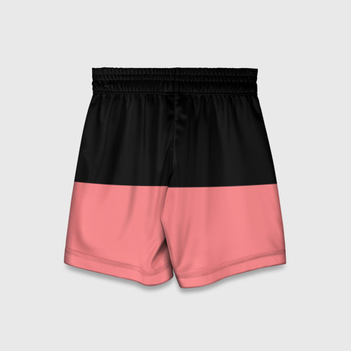 Детские спортивные шорты 3D Black Pink на черно-розовом, цвет 3D печать - фото 2