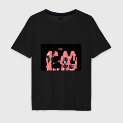 Мужская футболка хлопок Oversize Группа Blackpink в ярко-розовых тонах
