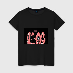 Женская футболка хлопок Группа Blackpink в ярко-розовых тонах