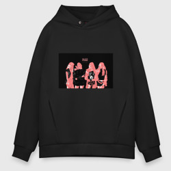 Мужское худи Oversize хлопок Группа Blackpink в ярко-розовых тонах