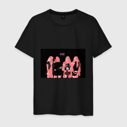 Мужская футболка хлопок Группа Blackpink в ярко-розовых тонах
