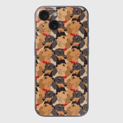 Чехол для iPhone 15 силиконовый с защитой камеры Собаки породы Такса