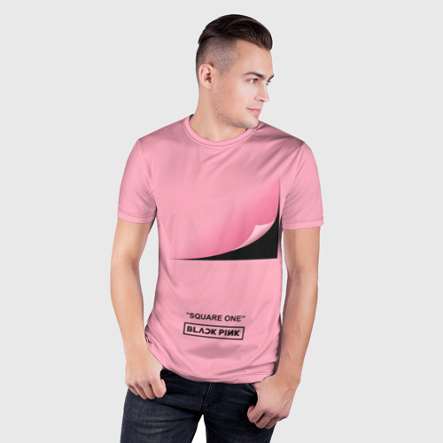 Мужская футболка 3D Slim с принтом Blackpink Square one, фото на моделе #1