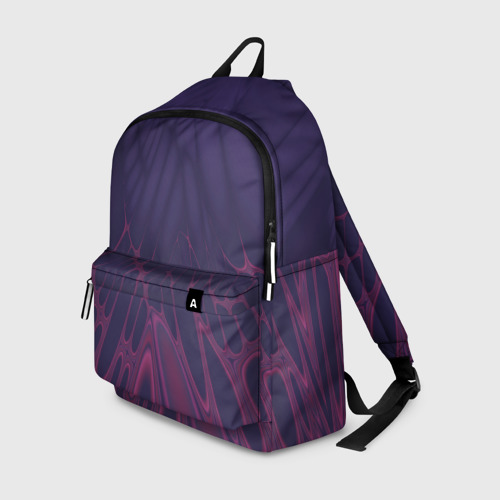 Рюкзак 3D с принтом Лучи - фиолетовый и розовый - Хуф и Ся, вид спереди #2