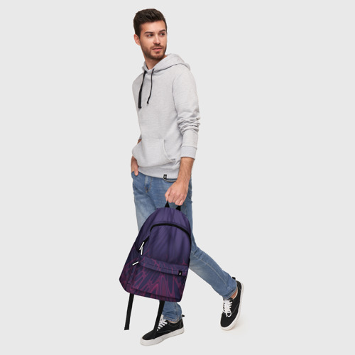 Рюкзак 3D с принтом Лучи - фиолетовый и розовый - Хуф и Ся, фото #5