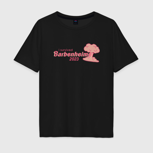 Мужская футболка хлопок Oversize Barbenheimer or Oppenbarbie meme, цвет черный