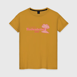 Женская футболка хлопок Barbenheimer or Oppenbarbie meme
