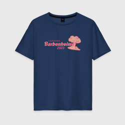 Женская футболка хлопок Oversize Barbenheimer or Oppenbarbie meme