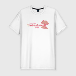 Мужская футболка хлопок Slim Barbenheimer or Oppenbarbie meme