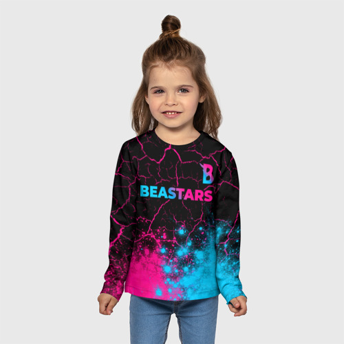 Детский лонгслив 3D Beastars - neon gradient: символ сверху, цвет 3D печать - фото 5