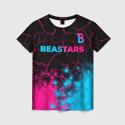 Женская футболка 3D Beastars - neon gradient: символ сверху