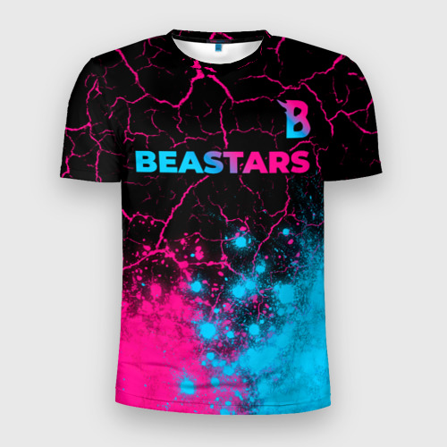 Мужская футболка 3D Slim Beastars - neon gradient: символ сверху, цвет 3D печать