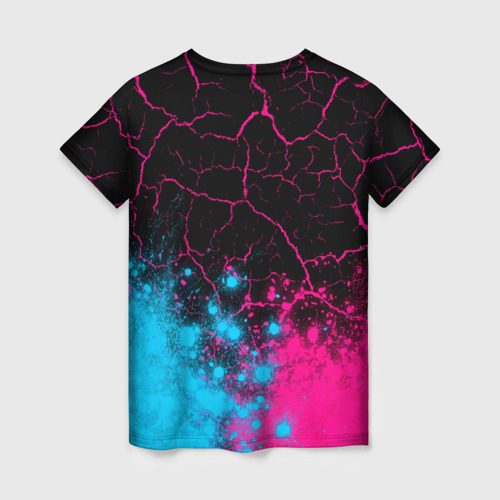 Женская футболка 3D Beastars - neon gradient: символ сверху, цвет 3D печать - фото 2